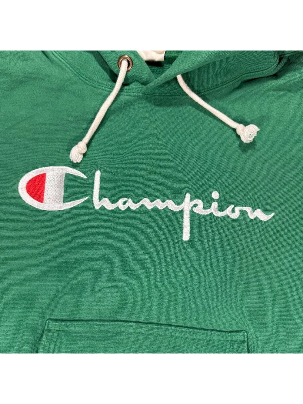 *Vintage Champion Women's Reverse Weave Hoodie - Green - Picture 3 of 6